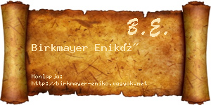 Birkmayer Enikő névjegykártya